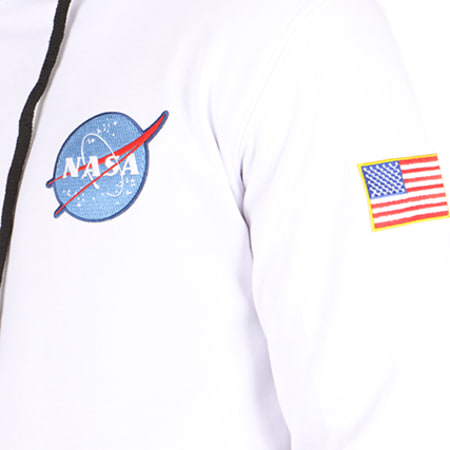 NASA - Sweat Capuche Patchs Brodés Insignia Blanc