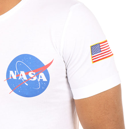 NASA - Tee Shirt Oversize Patch Brodé Insignia Blanc