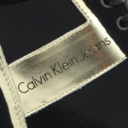 Calvin Klein - Baskets Compensées Femme Beth Black Gold