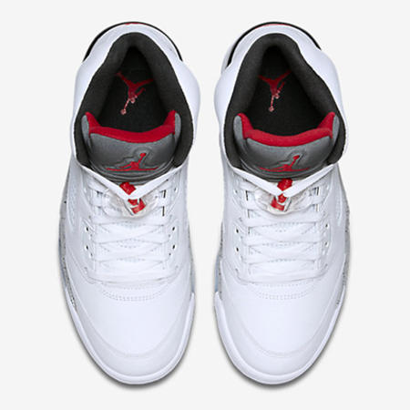 air jordan 5 retro white university red