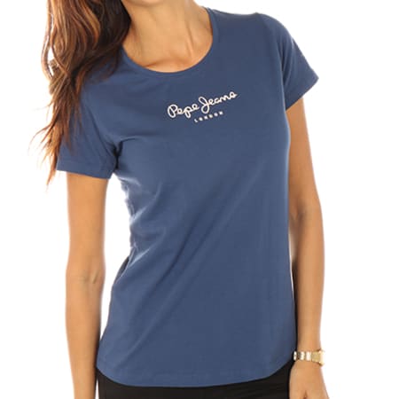 Pepe Jeans - Tee Shirt Femme New Virginia Bleu Marine 