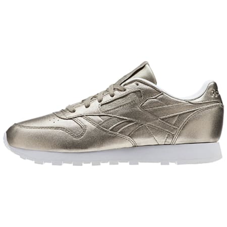 Reebok - Baskets Femme Classic Leather Melted Metal BS7898 Pearl Met Grey Gold White