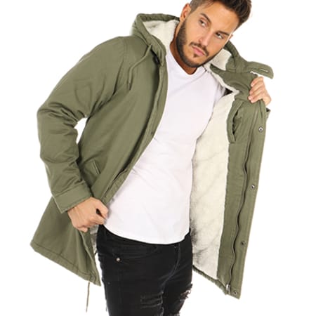 Only And Sons - Parka Anza Teddy Vert Kaki 