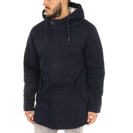 Only And Sons - Parka Anza Teddy Bleu Marine