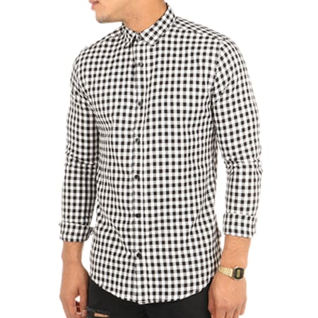 Only And Sons - Chemise Manches Longues Gordey Blanc Noir