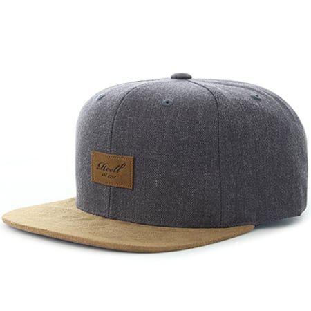 Reell Jeans - Casquette Snapback Suede Gris Anthracite Marron