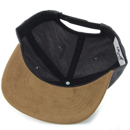 Reell Jeans - Casquette Snapback Suede Gris Anthracite Marron