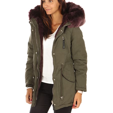 Sixth June Parka Fourrure Femme W2609SOW Vert Kaki Bordeaux Ryses