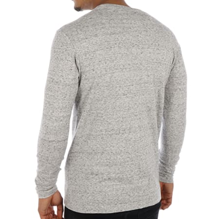 Superdry - Tee Shirt Manches Longues Mountaineer Panel Gris Chiné