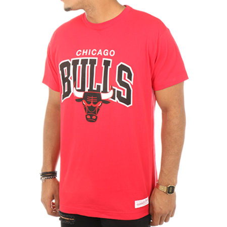 Mitchell and Ness - Tee Shirt Team Arch Traditional NBA Chicago Bulls Rouge