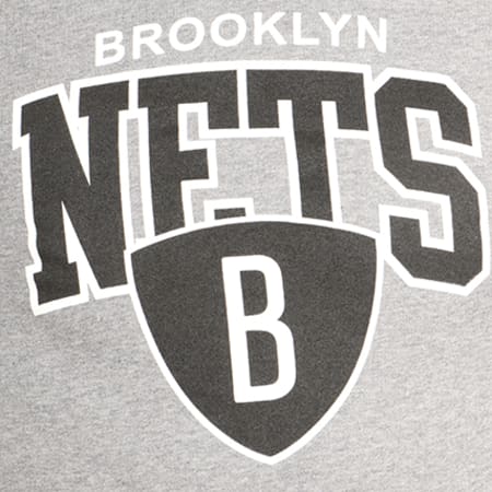 Mitchell and Ness - Sweat Capuche Team Arch NBA Brooklyn Nets Gris Chiné