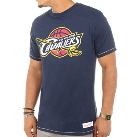 Mitchell and Ness - Tee Shirt Team Logo Tailored NBA Cavaliers Cleveland Bleu Marine