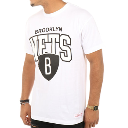 Mitchell and Ness - Tee Shirt Team Arch Traditional NBA Brooklyn Nets Blanc