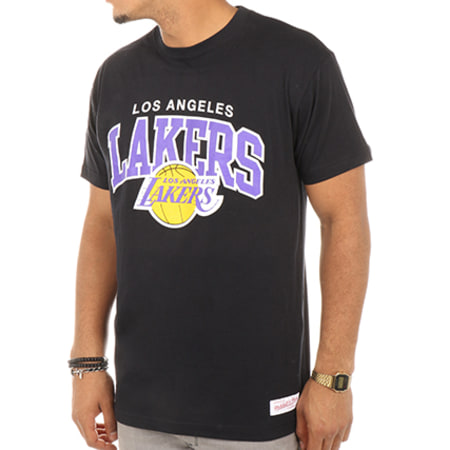 Mitchell and Ness - Tee Shirt Team Arch Traditional NBA Los Angeles Lakers Noir