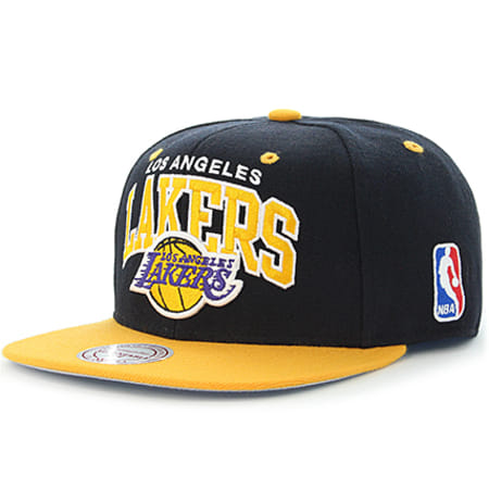 Mitchell and Ness - Casquette Snapback 2 Tone Team Arch Los Angeles Lakers Noir Jaune