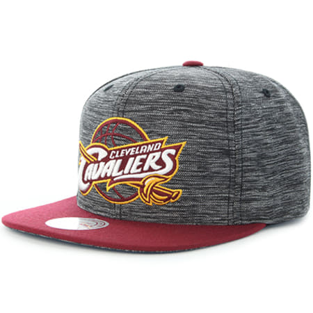 Mitchell and Ness - Casquette Snapback International Cleveland Cavaliers Gris Chiné Bordeaux