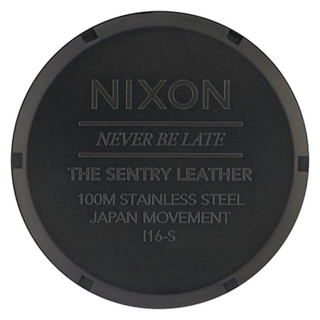 Nixon - Montre Sentry Leather Black Lum Taupe