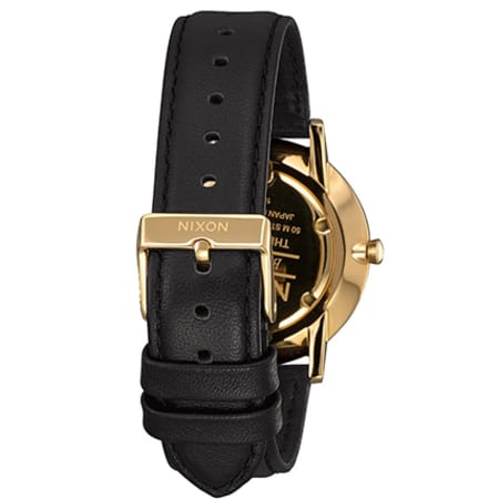 Nixon - Montre Porter Leather All Gold Black