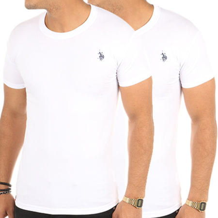 US Polo ASSN - Lot De 2 Tee Shirts Basic Crewneck Blanc