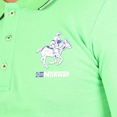 Geographical Norway - Polo Manches Longues Kuros Vert 