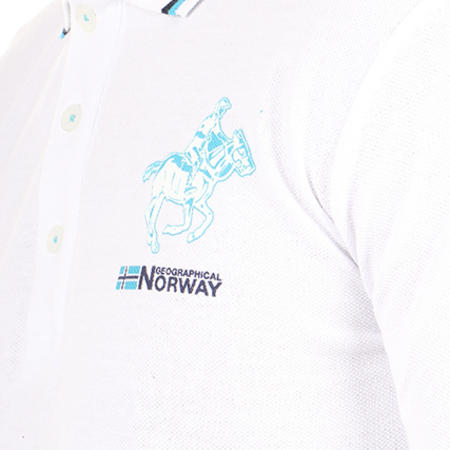 Geographical Norway - Polo Manches Longues Kouros Blanc