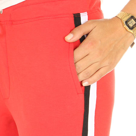 Collant sport femme avec poches rouge-orange armée