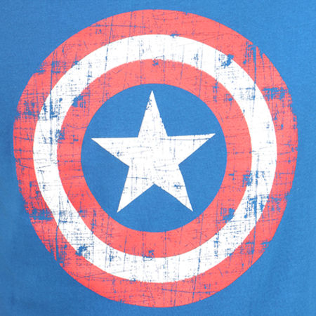 Captain America - Tee Shirt The Shield Bleu Roi