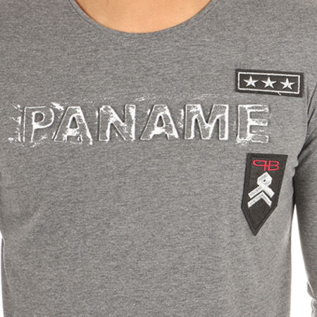 Paname Brothers - Tee Shirt Manches Longues Oversize Gris Chiné