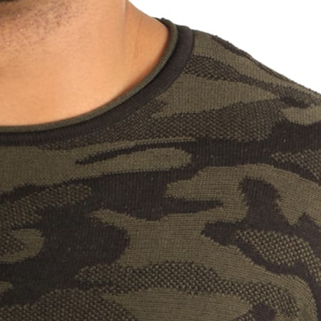 Paname Brothers - Pull Party Noir Vert Kaki Camouflage