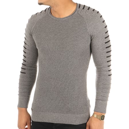 Paname Brothers - Pull Pavy Gris Chiné