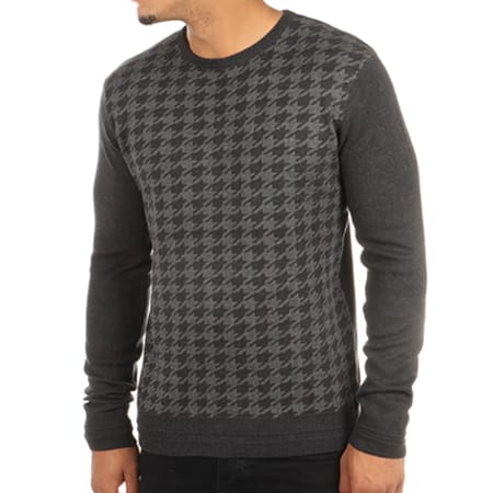 Paname Brothers - Pull Plumy Gris Anthracite Chiné
