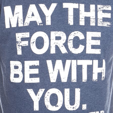 Star Wars - Tee Shirt May The Force Bleu Marine Chiné