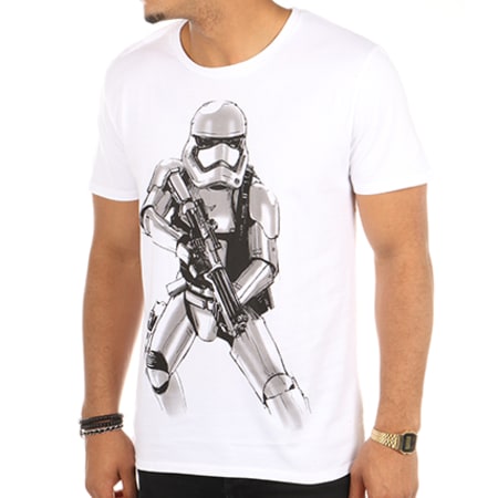 Star Wars - Tee Shirt Storm Big Sketch Blanc