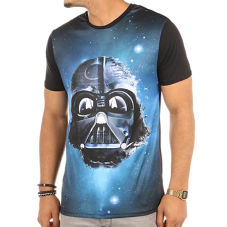 Star Wars - Tee Shirt Death Vader Space Noir Bleu Marine