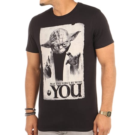 Star Wars - Tee Shirt Yoda May The Force Be With You Noir