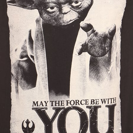 Star Wars - Tee Shirt Yoda May The Force Be With You Noir