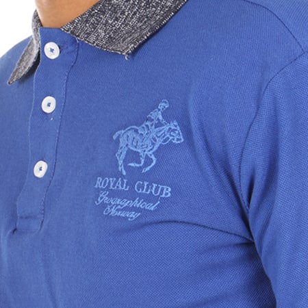 Geographical Norway - Polo Manches Longues Kniker Bleu Roi