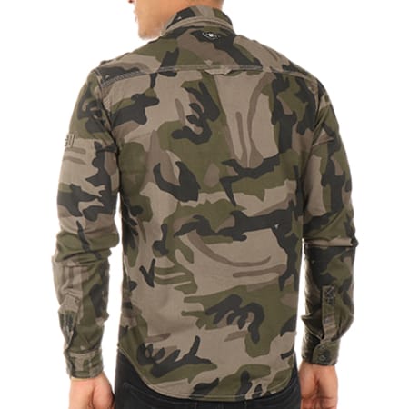 MZ72 - Chemise Manches Longues Dragster Vert Kaki Camouflage
