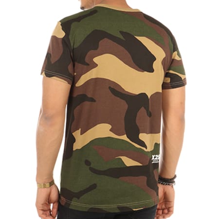 G-Star - Tee Shirt Woodland D09173-9958 Camouflage Vert Kaki Marron