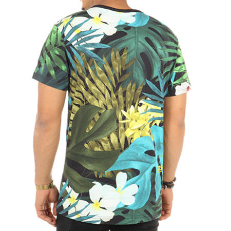 G-Star - Tee Shirt Aloha D09179-9963 Vert Kaki Floral 