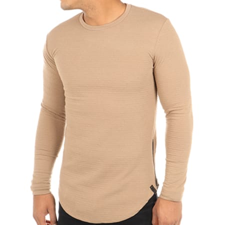 Uniplay - Tee Shirt Manches Longues Oversize Zips UPY99 Camel
