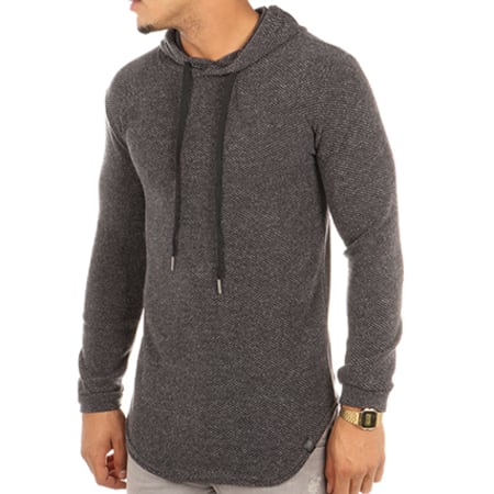 Uniplay - Pull Capuche Oversize 517603 Gris Anthracite Chiné