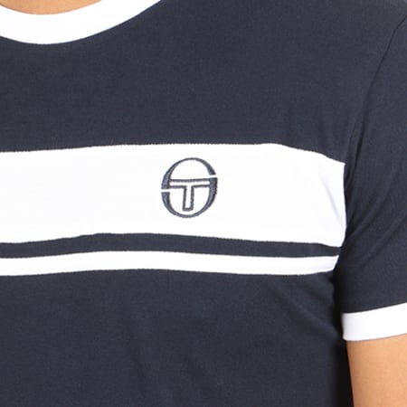 Sergio Tacchini - Tee Shirt Master Bleu Marine Blanc