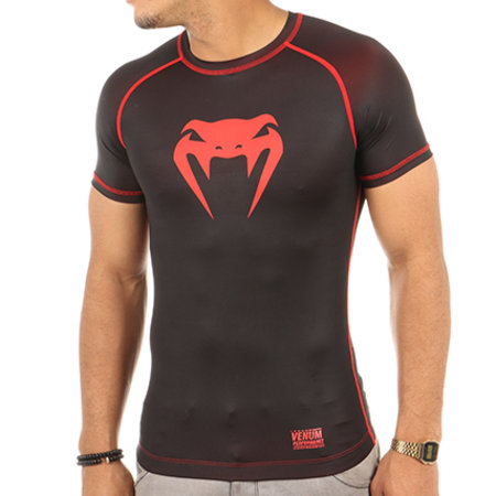 Venum - Tee Shirt De Compression Contender 3 Noir Rouge