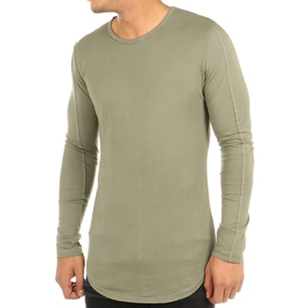 Aarhon - Tee Shirt Manches Longues Oversize 2190 Vert Kaki 