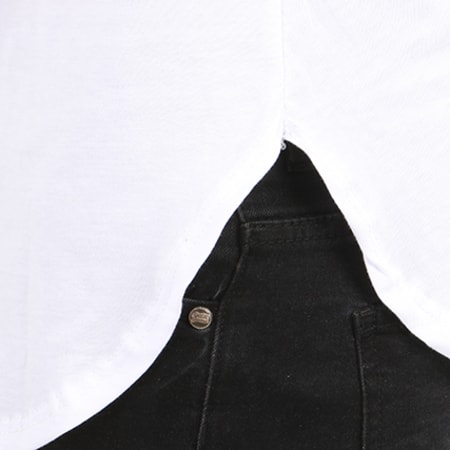 Aarhon - Tee Shirt Oversize Poche Bomber RC17734 Blanc 