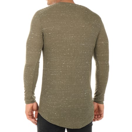 Gov Denim - Tee Shirt Manches Longues Oversize 162010 Vert Kaki 
