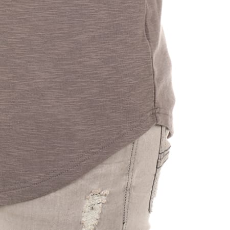 Gov Denim - Tee Shirt Manches Longues Oversize 162014 Gris Anthracite Dégradé