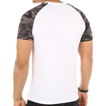 LBO - Tee Shirt Raglan 237-2 Blanc Camouflage Noir