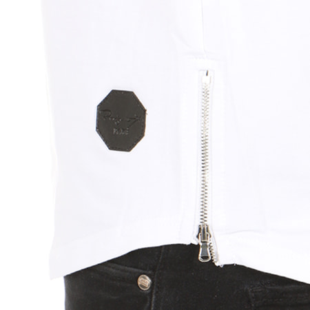 Project X Paris - Tee Shirt Oversize Bande Zip T881710 Blanc